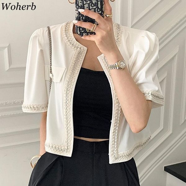 women's jackets woherb women coat 2021 summer korean fashion temperament short cardigan jacket o neck lace crochet loose straight sweet, Black;brown
women's jackets woherb women coat 2021 summer korean fashion temperament short cardigan jacket o neck lace crochet loose straight sweet, Black;brown
