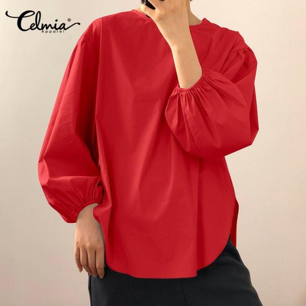 women's blouses & shirts celmia 2021 fashion women summer autumn casual o-neck long puff sleeve loose solid elegant office blusas femi, White
women's blouses & shirts celmia 2021 fashion women summer autumn casual o-neck long puff sleeve loose solid elegant office blusas femi, White