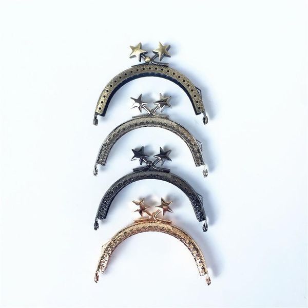 bag parts & accessories 8.5cm star head metal purse frame handle for clutch coin kiss clasp lock antique bronze hardware accessory, Black
bag parts & accessories 8.5cm star head metal purse frame handle for clutch coin kiss clasp lock antique bronze hardware accessory, Black