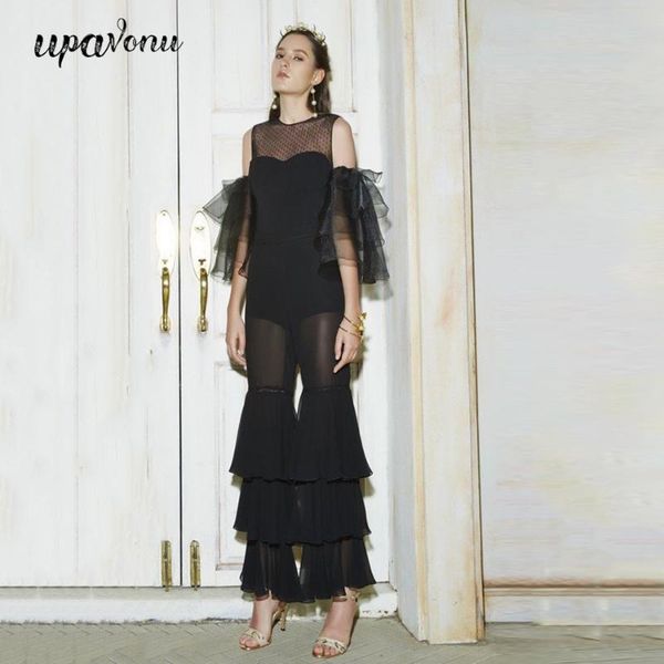 women's jumpsuits & rompers 2021 summer black mesh jumpsuit lace hollow stacked ruffled patchwork celebrity club evening party, Black;white
women's jumpsuits & rompers 2021 summer black mesh jumpsuit lace hollow stacked ruffled patchwork celebrity club evening party, Black;white