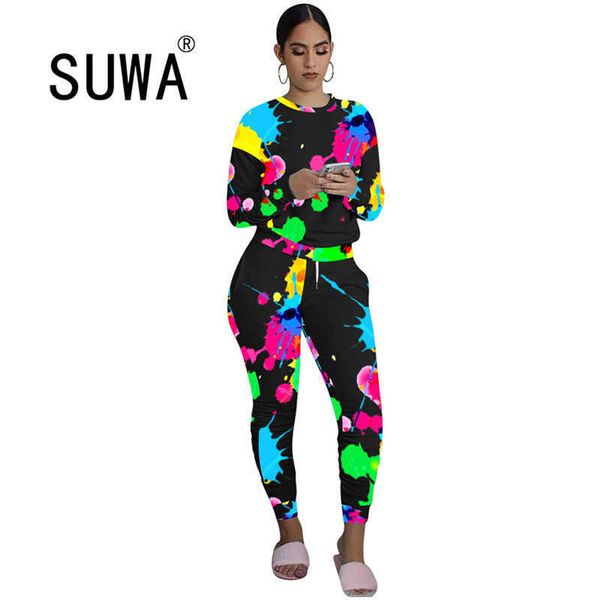 arrival tie dye womens tracksuit set long sleeve pullover retro high waisted pants sweatpants 2 pieces lounge wear 210525, White
arrival tie dye womens tracksuit set long sleeve pullover retro high waisted pants sweatpants 2 pieces lounge wear 210525, White