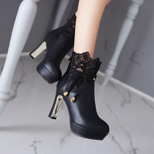 boots big size 9 10 11 12 women shoes ankle for ladies lace bow tie with metal pendant, Black
boots big size 9 10 11 12 women shoes ankle for ladies lace bow tie with metal pendant, Black
