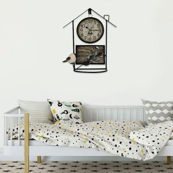 wall clocks retro bird house po frame clock iron art cage hanging home ornaments living room decoration
wall clocks retro bird house po frame clock iron art cage hanging home ornaments living room decoration