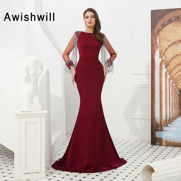 party dresses gorgeous burgundy mermaid evening long 2021 sleeves beading arabic formal gowns, White;black
party dresses gorgeous burgundy mermaid evening long 2021 sleeves beading arabic formal gowns, White;black
