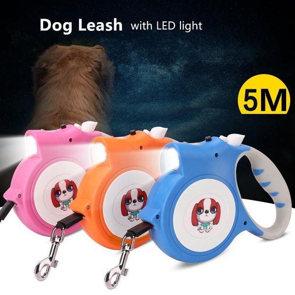 dog collars & leashes 5m retractable leash with led light automatic flexible dogs cat traction rope for small medium
dog collars & leashes 5m retractable leash with led light automatic flexible dogs cat traction rope for small medium
