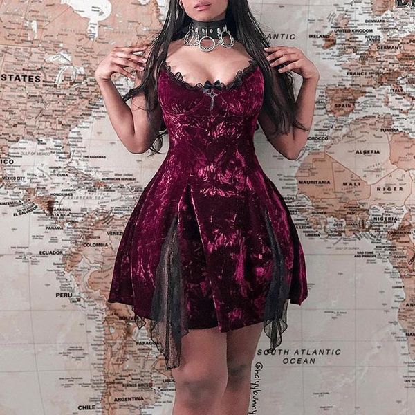 casual dresses gothic style lace patchwork chest cup cross dress women suspender party v-neck trim split slim mini lady, Black;gray
casual dresses gothic style lace patchwork chest cup cross dress women suspender party v-neck trim split slim mini lady, Black;gray