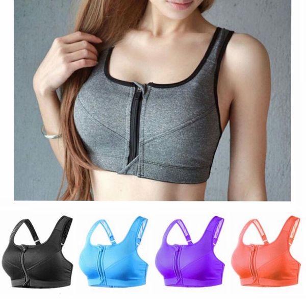 women zipper push up sports bras large size vest underwear shockproof breathable gym fitness athletic running yoga sport, White;black
women zipper push up sports bras large size vest underwear shockproof breathable gym fitness athletic running yoga sport, White;black