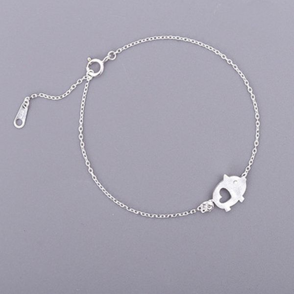 925 sterling female korean fashion temperament cute pig fashion bracelet silver jewelry, Golden;silver
925 sterling female korean fashion temperament cute pig fashion bracelet silver jewelry, Golden;silver
