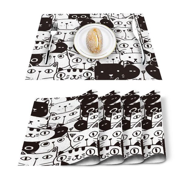 mats & pads 4/6pcs placemats animal cute black and white cat pet art dining table runner place mat in kitchen accessories bar
mats & pads 4/6pcs placemats animal cute black and white cat pet art dining table runner place mat in kitchen accessories bar