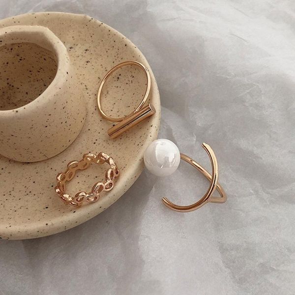 cluster rings origin summer exquisite 3 pieces oversize simulated pearl charm set for women twist gold color geometric jewelry, Golden;silver
cluster rings origin summer exquisite 3 pieces oversize simulated pearl charm set for women twist gold color geometric jewelry, Golden;silver