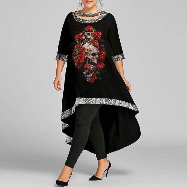 women's plus size swing dress floral sequins 3/4 length sleeve summer casual valentine's day maxi long dress daily dress / skull d, Black
women's plus size swing dress floral sequins 3/4 length sleeve summer casual valentine's day maxi long dress daily dress / skull d, Black