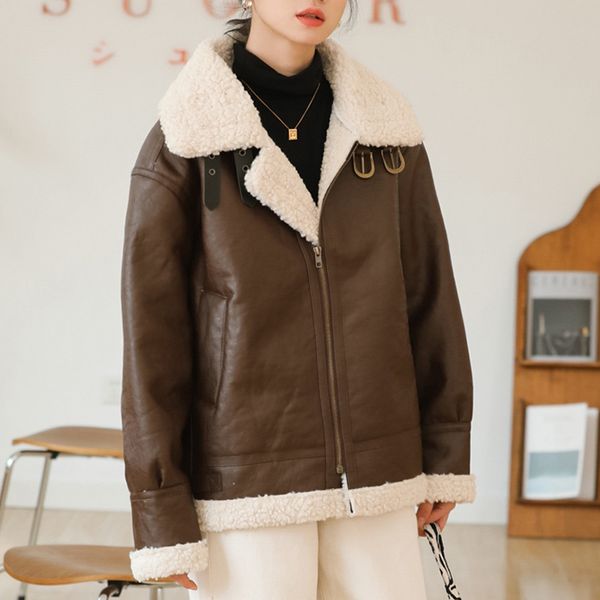 2021 new winter women faux lamb leather thick warm jacket streetwear turndown collar moto biker coat oversized female outwear 1zcv, Black
2021 new winter women faux lamb leather thick warm jacket streetwear turndown collar moto biker coat oversized female outwear 1zcv, Black