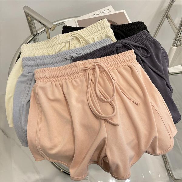 women's shorts summer loose women fashion casual fitness ladies grey black solid high waist elastic 2021, White;black
women's shorts summer loose women fashion casual fitness ladies grey black solid high waist elastic 2021, White;black