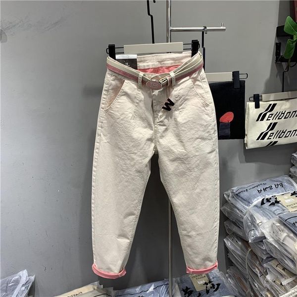 women's jeans korea-style 2021 autumn fashion light pink casual trousers women loose harem pants color block ankle-length jean denim, Blue
women's jeans korea-style 2021 autumn fashion light pink casual trousers women loose harem pants color block ankle-length jean denim, Blue