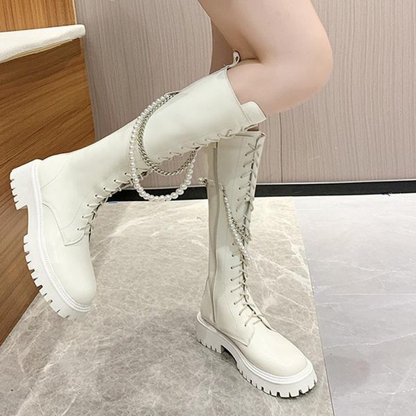 boots 2021 fashion autumn knight retro college british style thick bottom motorcycle lace up buckle pearl, Black
boots 2021 fashion autumn knight retro college british style thick bottom motorcycle lace up buckle pearl, Black