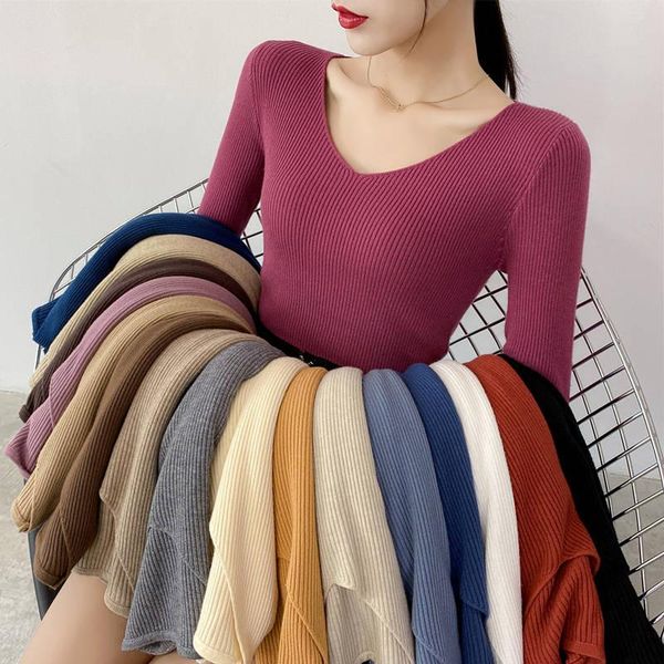 women's sweaters autumn winter v-neck long sleeve slim sweater women pull femme solid color soft warm knitted pullover ladies c6720, White;black
women's sweaters autumn winter v-neck long sleeve slim sweater women pull femme solid color soft warm knitted pullover ladies c6720, White;black