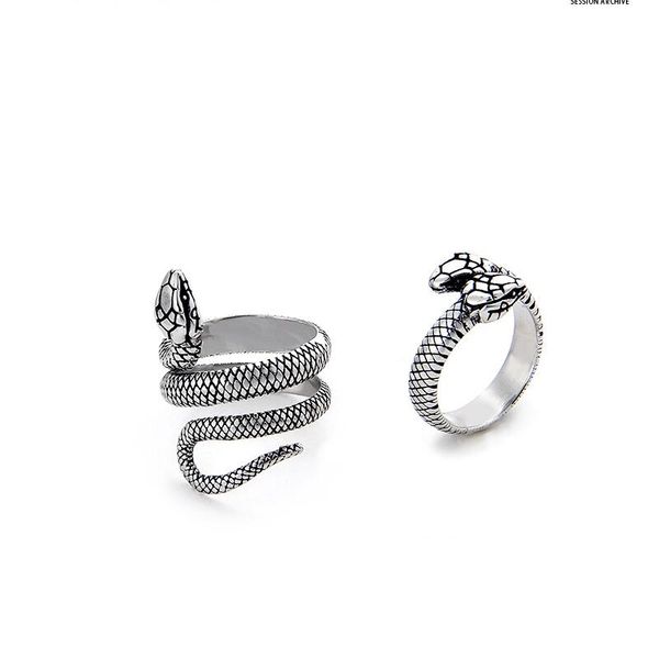 2021 new dark style personality trend winding snake ring personality retro titanium steel distressed color ring, Silver
2021 new dark style personality trend winding snake ring personality retro titanium steel distressed color ring, Silver