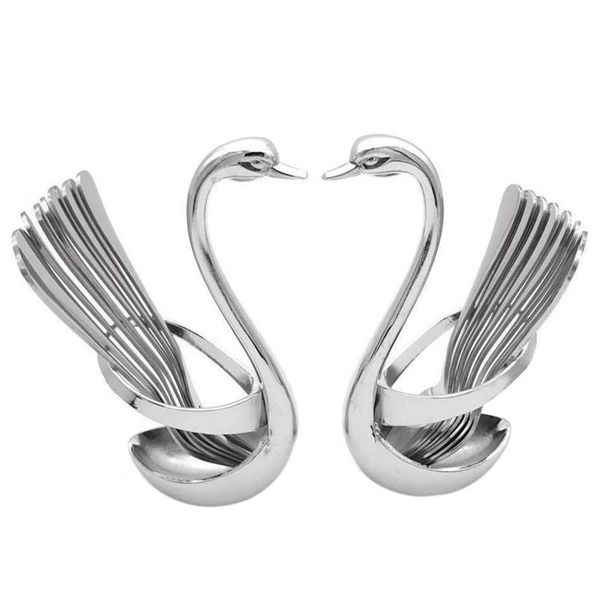 dinnerware sets set, zinc alloy fruit/dessert flatware swan base holder, with 6 forks & spoons (set of 2)
dinnerware sets set, zinc alloy fruit/dessert flatware swan base holder, with 6 forks & spoons (set of 2)