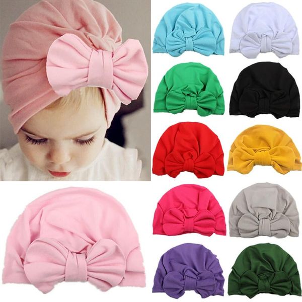 caps & hats toddler kids baby boys girls cute bowknot beanie casual, Yellow