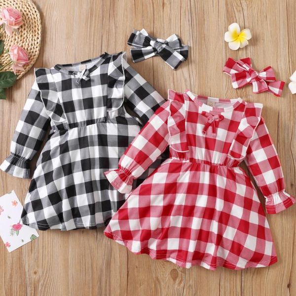 girl's dresses girls plaid print clothes set, long sleeve o-neck midi dress with ruffles+bow-knot headband spring autumn, Red;yellow
girl's dresses girls plaid print clothes set, long sleeve o-neck midi dress with ruffles+bow-knot headband spring autumn, Red;yellow