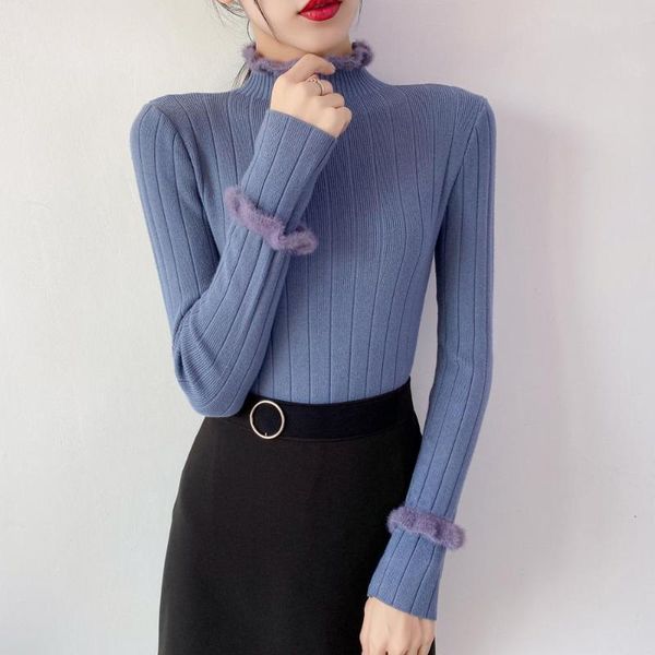 2021 spring winter thick sweater women knitted ribbed pullover sweater spliced fake fur long slim jumper soft warm pull femme, White;black
2021 spring winter thick sweater women knitted ribbed pullover sweater spliced fake fur long slim jumper soft warm pull femme, White;black