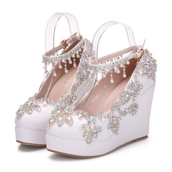 dress shoes fashion color rhinestone tassel wristband slope heel women's foreign trade plus size waterproof platform women, Black
dress shoes fashion color rhinestone tassel wristband slope heel women's foreign trade plus size waterproof platform women, Black