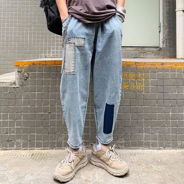 women's pants & capris string waistband high waist patchwork contrast color harem denim pant streetwear hip hop harajuku trouser korean, Black;white
women's pants & capris string waistband high waist patchwork contrast color harem denim pant streetwear hip hop harajuku trouser korean, Black;white