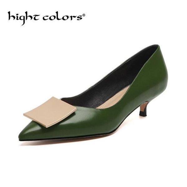 dress shoes genuine leather women pumps classic pointed toe metal square buckle design elegant fashion office ladies woman, Black
dress shoes genuine leather women pumps classic pointed toe metal square buckle design elegant fashion office ladies woman, Black