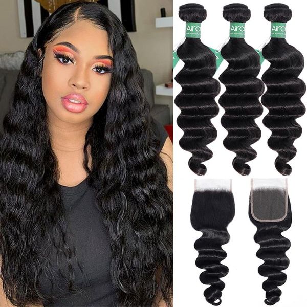human hair bulks aircabin peruvian loose deep wave bundles with closure remy 4x4 lace 3/4, Black
human hair bulks aircabin peruvian loose deep wave bundles with closure remy 4x4 lace 3/4, Black