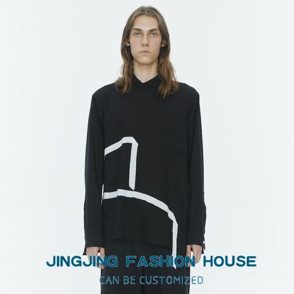 men's casual shirts s-6xl2021 spring and autumn shirt a thin black white tactile with slit ribbon at the back, White;black
men's casual shirts s-6xl2021 spring and autumn shirt a thin black white tactile with slit ribbon at the back, White;black
