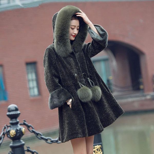 women's fur & faux winter jacket women sheep shearling real coat female collar wool coats long plus size 5xl my4215, Black
women's fur & faux winter jacket women sheep shearling real coat female collar wool coats long plus size 5xl my4215, Black