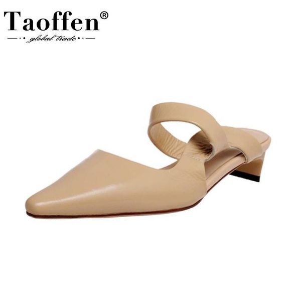 taoffen size 33-40 real leather women sandals pointed toe thick heel slipper summer shoes woman party lady home footwear, Black
taoffen size 33-40 real leather women sandals pointed toe thick heel slipper summer shoes woman party lady home footwear, Black