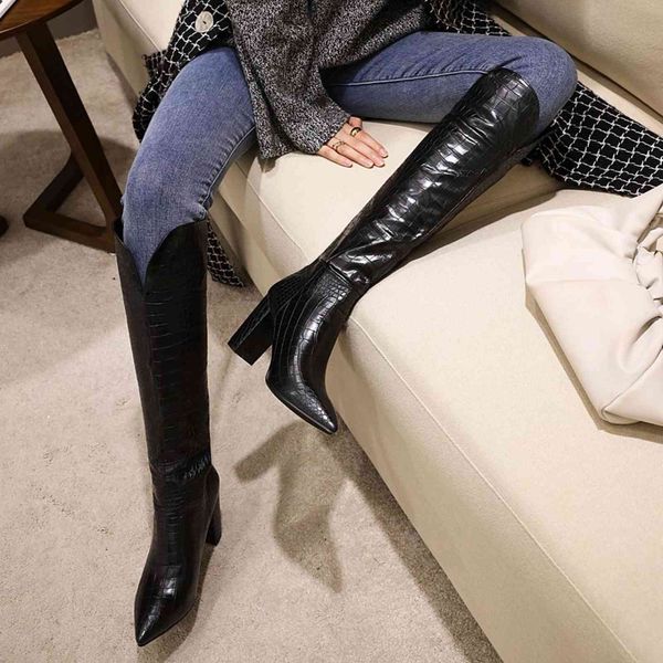 boots cowboy western women over the knee pu leather winter shoes fashion pointed toe square heel nlzo, Black
boots cowboy western women over the knee pu leather winter shoes fashion pointed toe square heel nlzo, Black