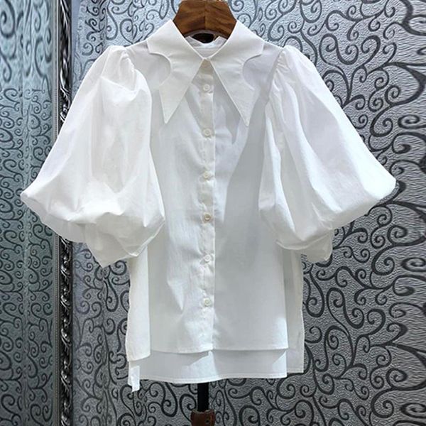 women's blouses & shirts french style puff sleeve shirt 2021 summer western solid color sharp collar short fashion, White
women's blouses & shirts french style puff sleeve shirt 2021 summer western solid color sharp collar short fashion, White