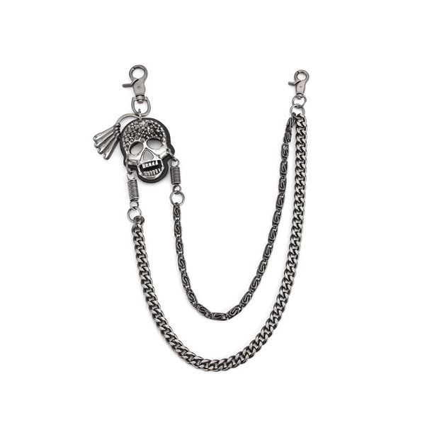 keychains men's two strands rivet skull bones link motorcycle key jean wallet chain 2 layer waist punk hook trousers pant belt dr115, Silver
keychains men's two strands rivet skull bones link motorcycle key jean wallet chain 2 layer waist punk hook trousers pant belt dr115, Silver