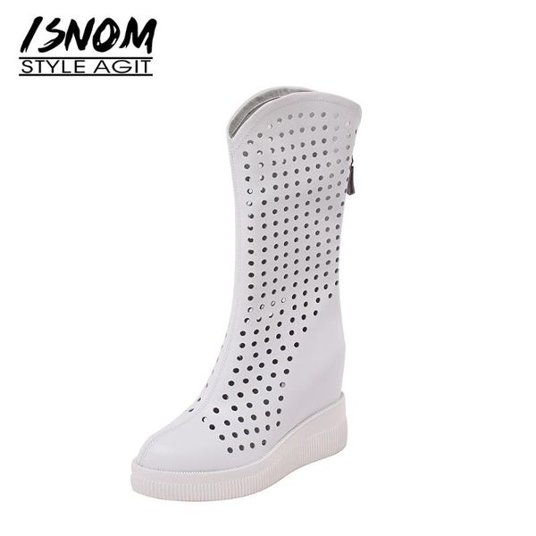 sandals isnom 2021 women boots hollow high heels round toe zip up elevator shoes female casual soft summer, Black
sandals isnom 2021 women boots hollow high heels round toe zip up elevator shoes female casual soft summer, Black