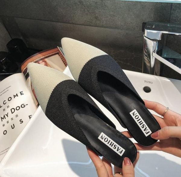 pointed toe women's shoes mesh breathable slippers large size fashion flat sandals designer slides sandels for women summer, Black
pointed toe women's shoes mesh breathable slippers large size fashion flat sandals designer slides sandels for women summer, Black