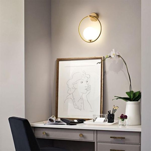wall lamp modern minimalist style glass ball lamp, study room living bedroom interior home decoration
wall lamp modern minimalist style glass ball lamp, study room living bedroom interior home decoration