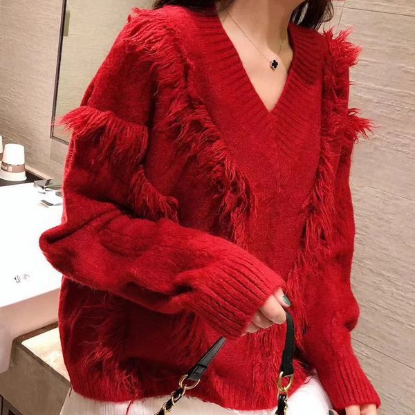 2021 new spring autumn women knitted solid tassel ladies jumper long sleeve v-neck female pollover for lady outwear sweater 0vdz, White;black
2021 new spring autumn women knitted solid tassel ladies jumper long sleeve v-neck female pollover for lady outwear sweater 0vdz, White;black