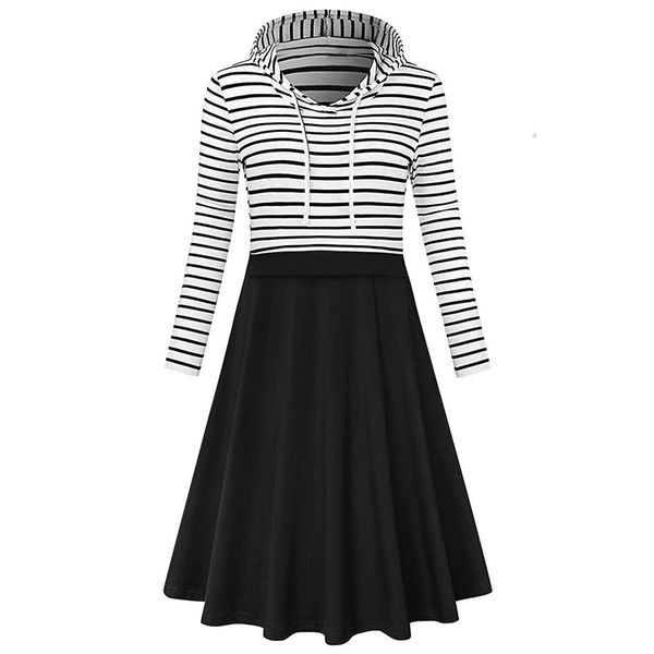 arrivalcasual striped long-sleeve hooded nursing dress 210528, White
arrivalcasual striped long-sleeve hooded nursing dress 210528, White