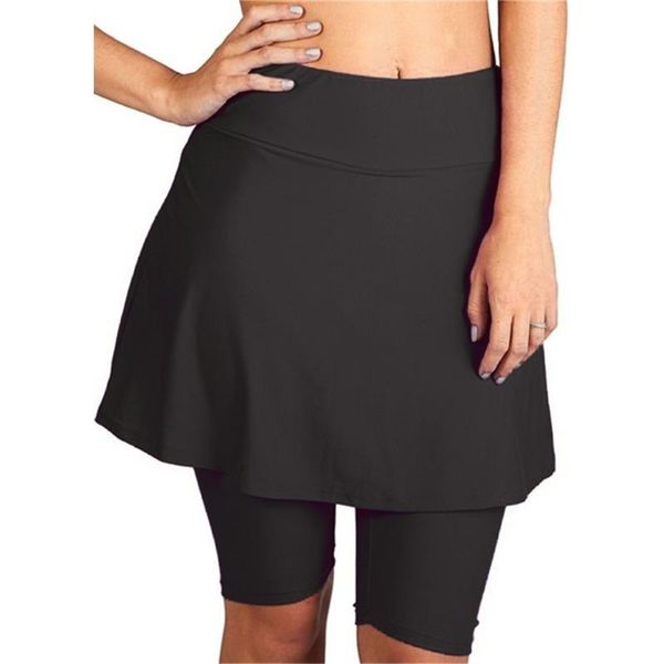 women's leggings fitness knee length pants casual mid waist tennis sports five points skirt, Black
women's leggings fitness knee length pants casual mid waist tennis sports five points skirt, Black