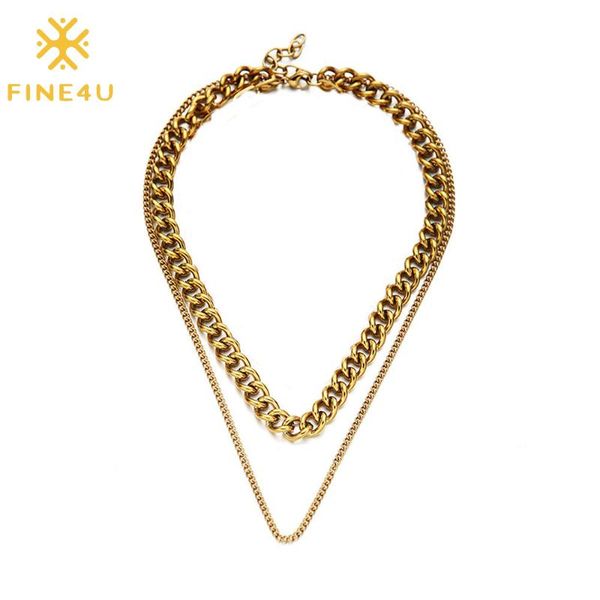 FINE4U N772 Multilayer Cuban Chains Punk Choker Necklace Layered Choker Necklaces Accessory for Hip Hop Lovers, Golden;silver
FINE4U N772 Multilayer Cuban Chains Punk Choker Necklace Layered Choker Necklaces Accessory for Hip Hop Lovers, Golden;silver