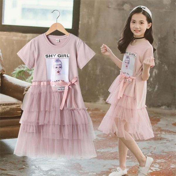 short sleeve teens kids girl dresses for girls fashion cartoon print mesh dress 3 12y, Red;yellow
short sleeve teens kids girl dresses for girls fashion cartoon print mesh dress 3 12y, Red;yellow