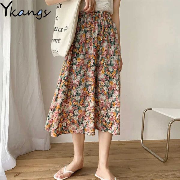 women's high-waisted mind temperament spring summer lady korean fashion style slim floral printing a-line long skirts 210619, Black
women's high-waisted mind temperament spring summer lady korean fashion style slim floral printing a-line long skirts 210619, Black