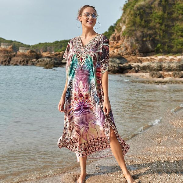 women's swimwear quick drying positioning flower robe seaside holiday loose beach romper long skirt bikini swimsuit cover up, White;black
women's swimwear quick drying positioning flower robe seaside holiday loose beach romper long skirt bikini swimsuit cover up, White;black