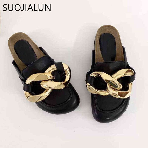 suojialun brand design women slipper fashion big gold chain sandals shoes round toe slip on mules flat heel casual slides flip f y220301, Black
suojialun brand design women slipper fashion big gold chain sandals shoes round toe slip on mules flat heel casual slides flip f y220301, Black