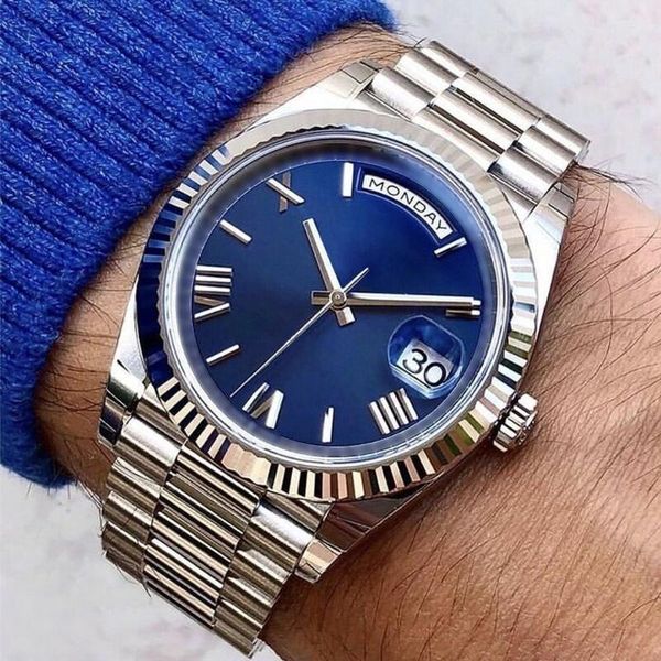 wristwatches luxury day-date mens watch gold diamond sapphire glass mechanical 41mm men watches solid stainless steel male, Slivery;brown
wristwatches luxury day-date mens watch gold diamond sapphire glass mechanical 41mm men watches solid stainless steel male, Slivery;brown