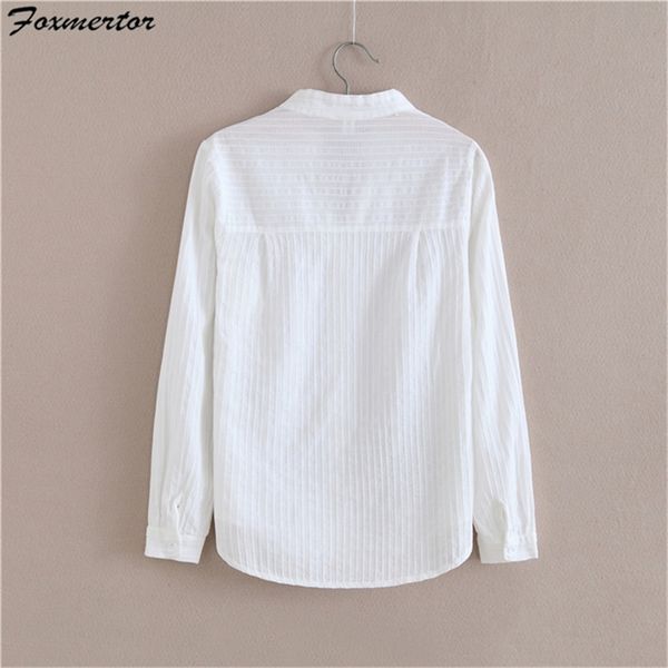 mertor 100% cotton shirt women blouse autumn long sleeve solid white shirts slim female casual ladies #05
mertor 100% cotton shirt women blouse autumn long sleeve solid white shirts slim female casual ladies #05