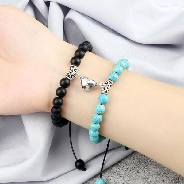 beaded, strands 2pcs/set heart-shaped magnet couple bracelets fashion natural stone lava tiger eye bead braided bracelet yoga friendship jew, Black
beaded, strands 2pcs/set heart-shaped magnet couple bracelets fashion natural stone lava tiger eye bead braided bracelet yoga friendship jew, Black