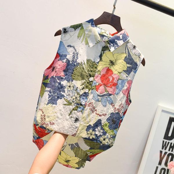 women's blouses & shirts women sleeveless button shirt cotton 2021 loose western style belly floral female summer, White
women's blouses & shirts women sleeveless button shirt cotton 2021 loose western style belly floral female summer, White